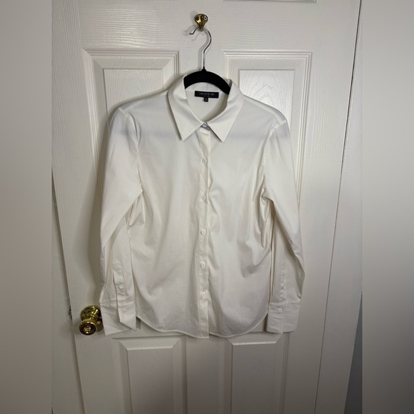 Lafayette 148 “Linley” Stretch Button-Up Shirt – White – Size Small - Picture 4 of 12